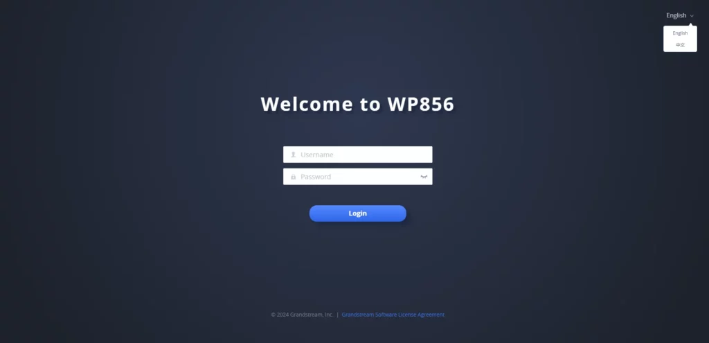 WP856 Web access - Documentation Center
