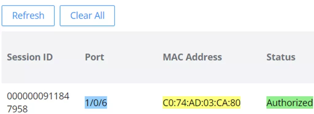 Identity authentication managment switch port - Documentation Center