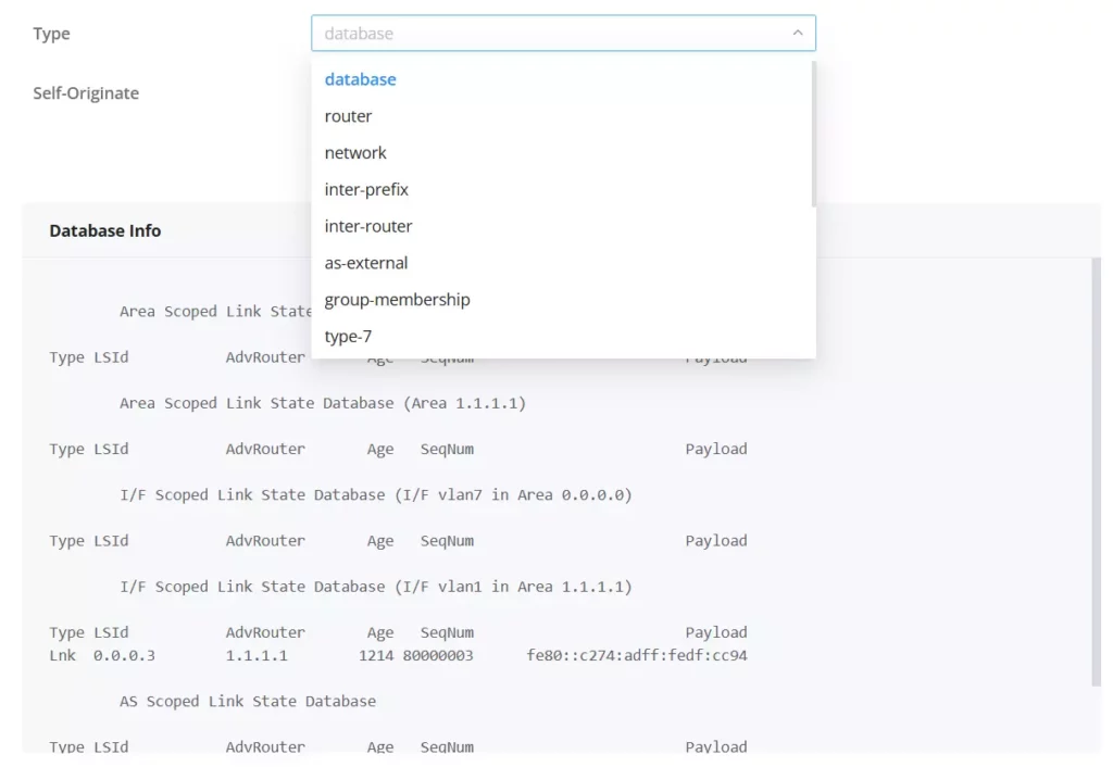 ospfv3-database - Documentation Center