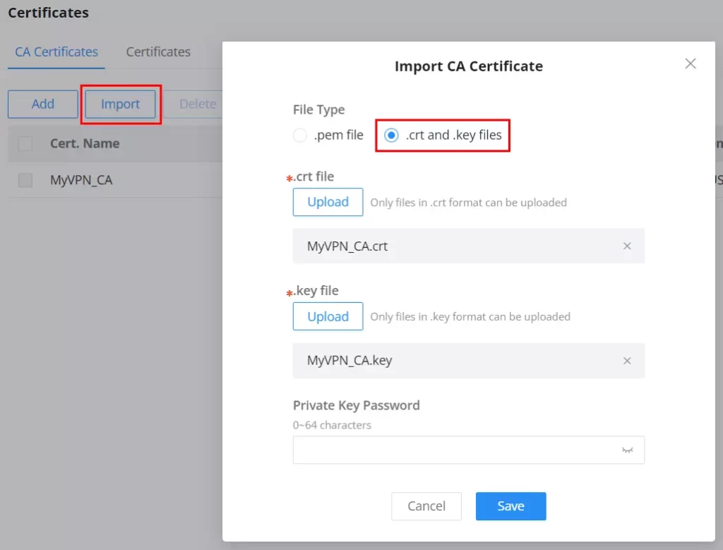 OpenVPN-Client-import-Certificates - Documentation Center