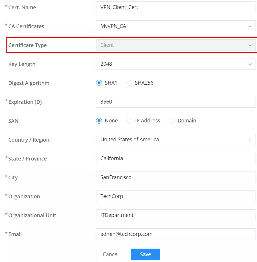 OpenVPN®-add-client-certificate - Documentation Center