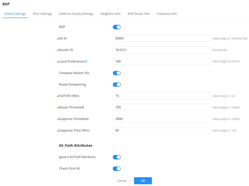 BGP-global-settings - Documentation Center