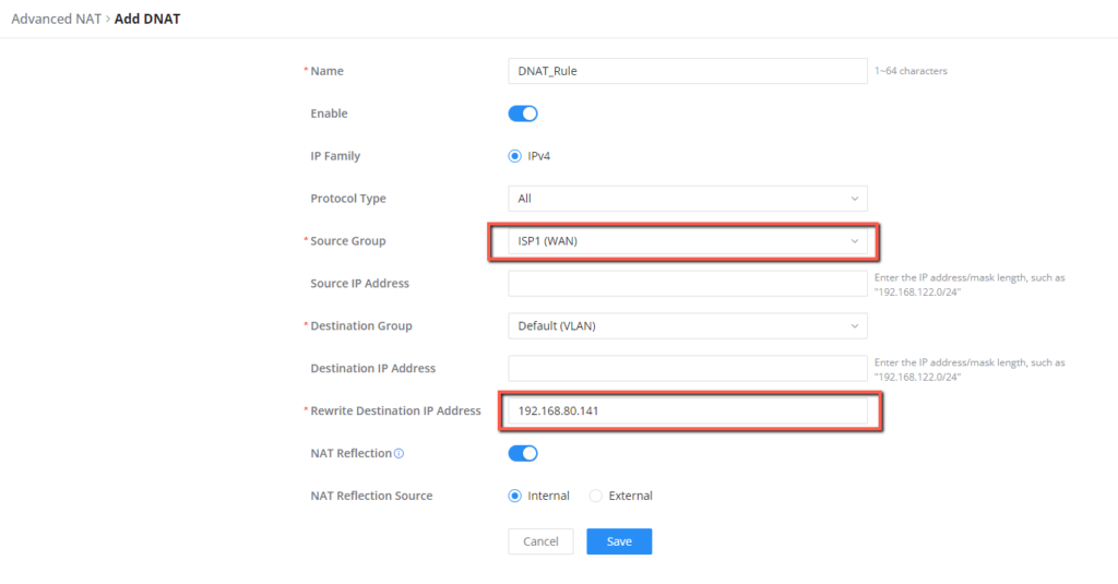DNAT Rule - Documentation Center