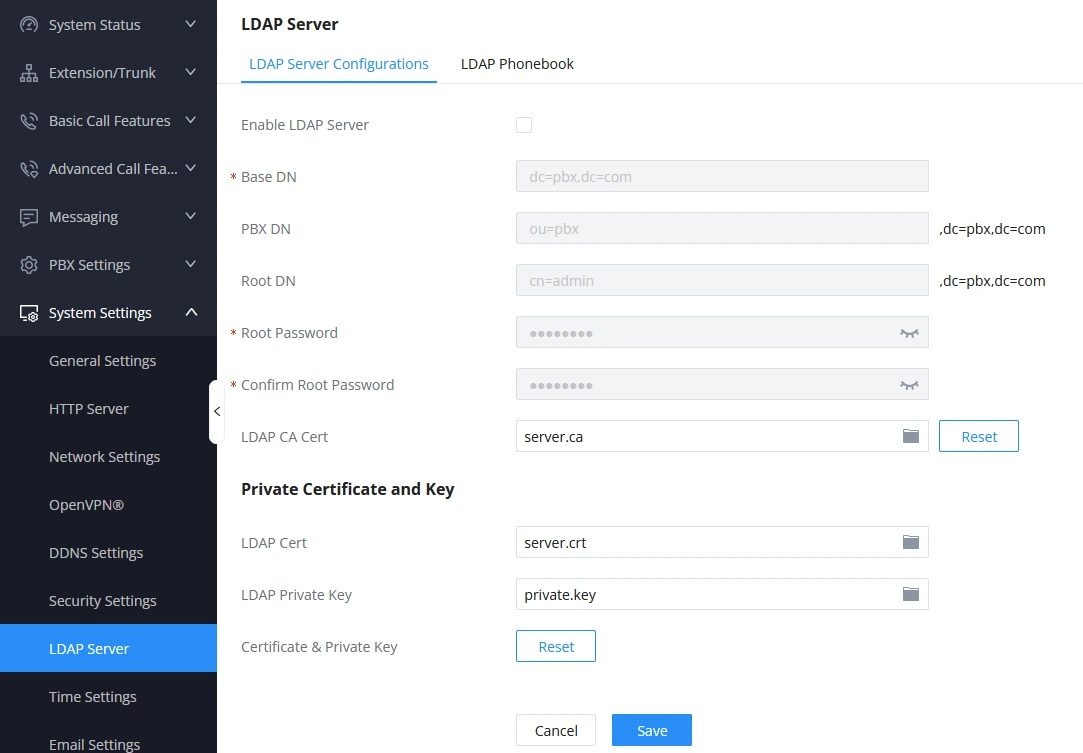 LDAP-Server-Page - Documentation Center