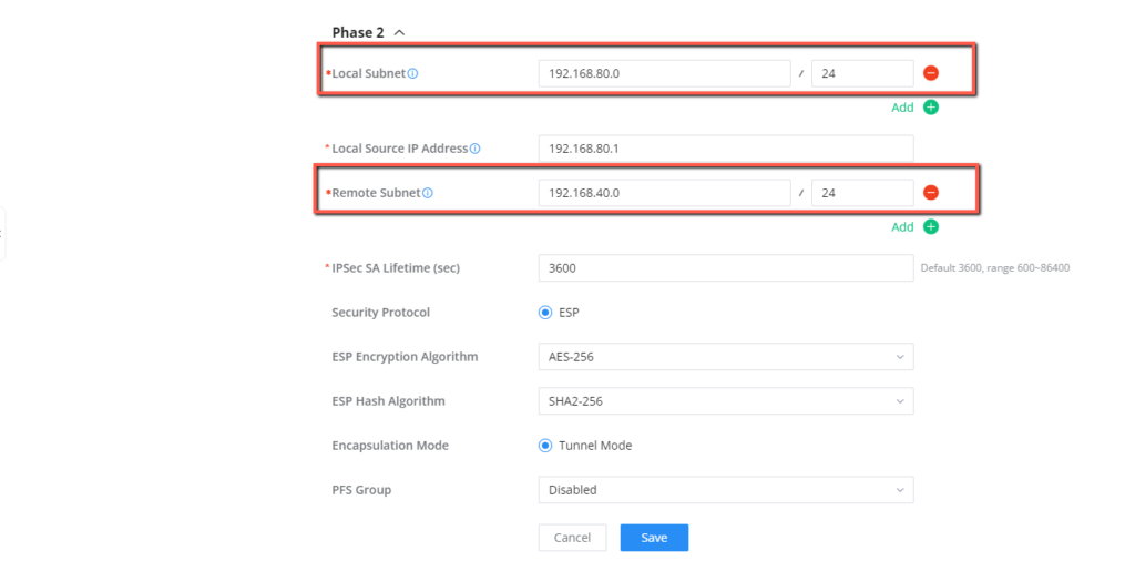 Phase2 Configuration Main Router - Documentation Center