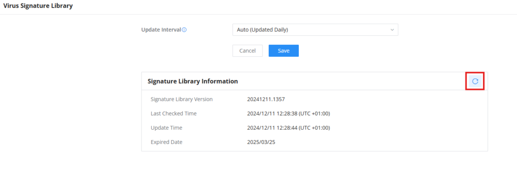 Update Virus Library - Documentation Center