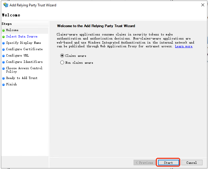 3-Add Relying Party Trust Wizard - Documentation Center