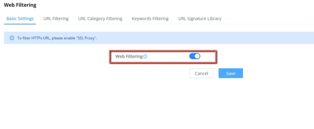 Enable Web Filtering - Documentation Center