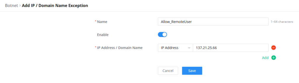 allow remote User - Documentation Center