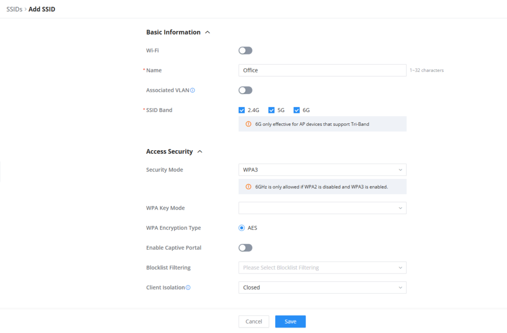 Add SSID - Documentation Center