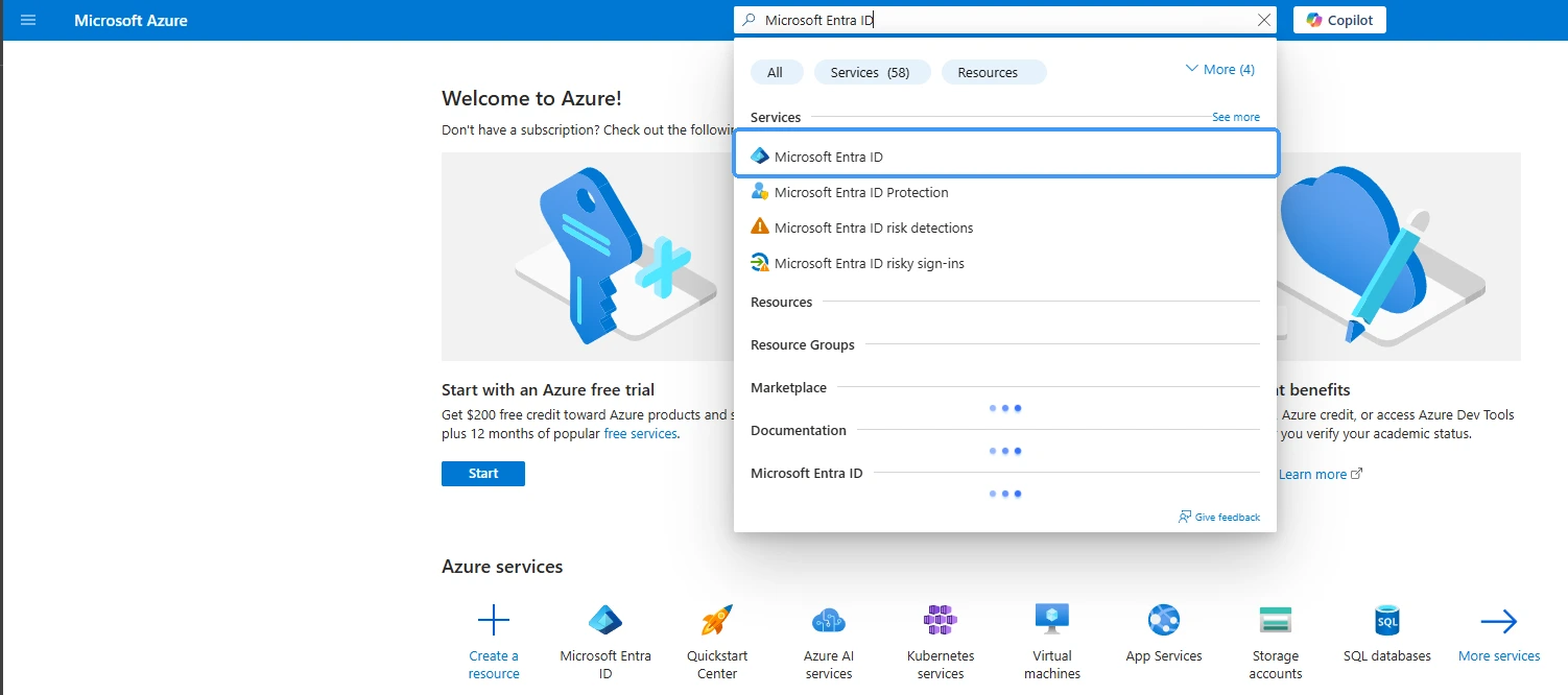 Azure Portal Search - Documentation Center