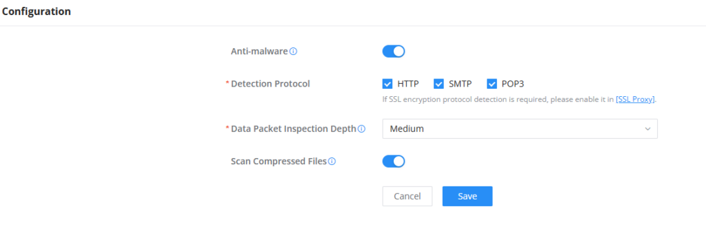 Configuration Antimalware - Documentation Center