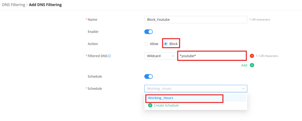 DNS Block Rule - Documentation Center