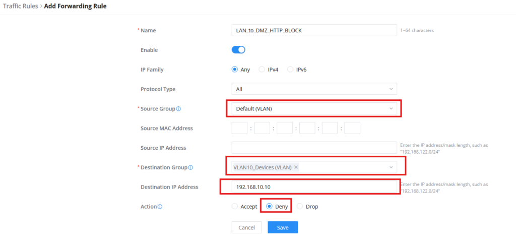 Forwarding Rule Block - Documentation Center