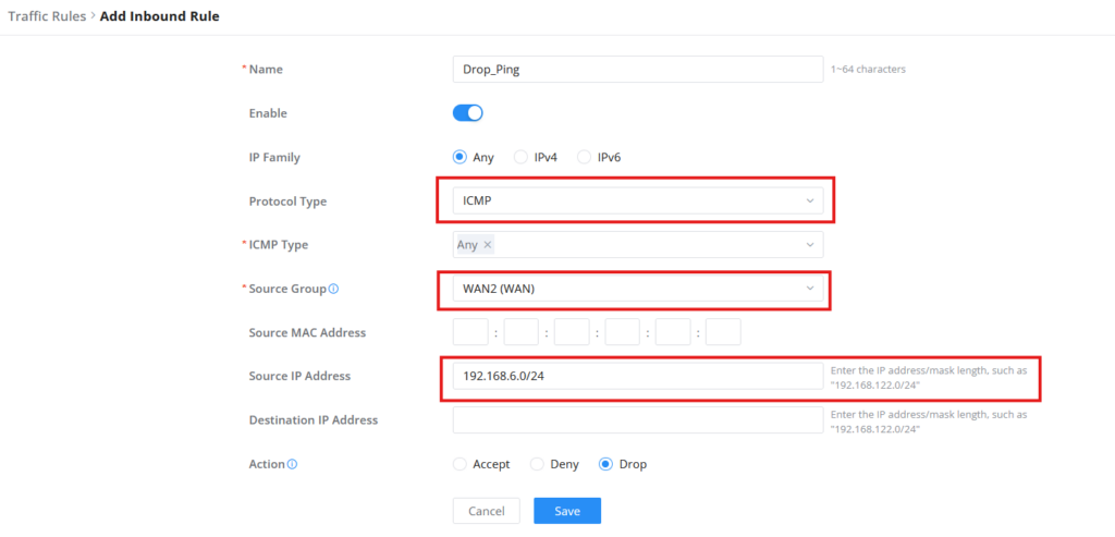 Inbound rule created - Documentation Center