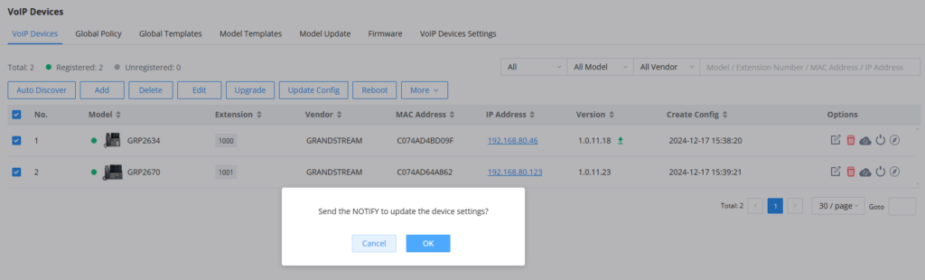 SIP NOTIFY SENT - Documentation Center