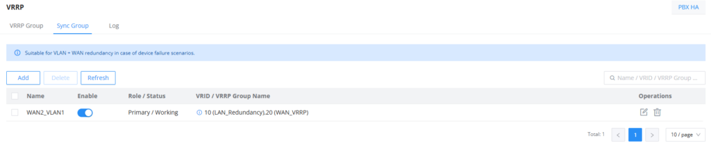 VRRP SYNC - Documentation Center