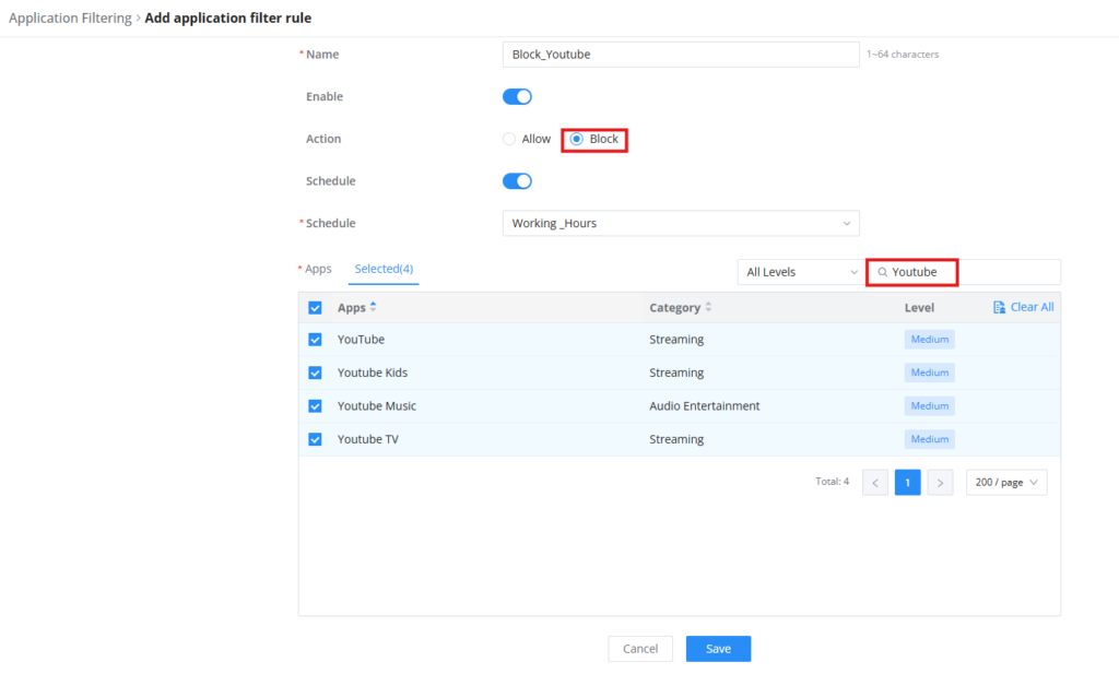 block youtube app - Documentation Center