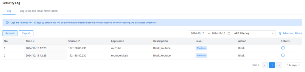 blocked apps - Documentation Center
