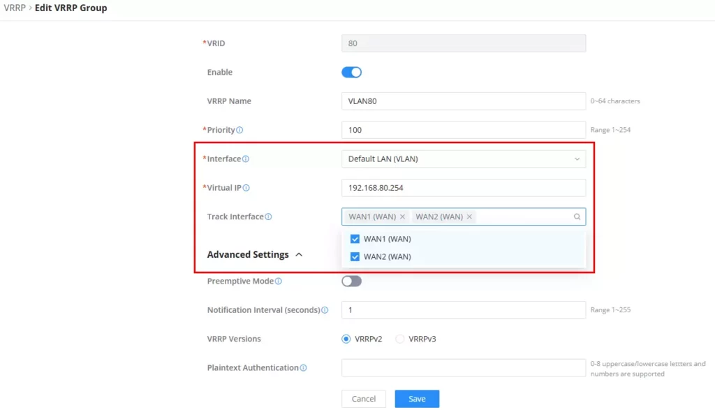 dual-isp-different-vendors-add-vlan-vrrp-group-1 - Documentation Center