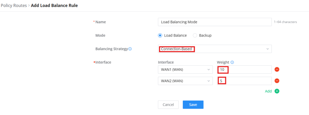 load balancing mode - Documentation Center