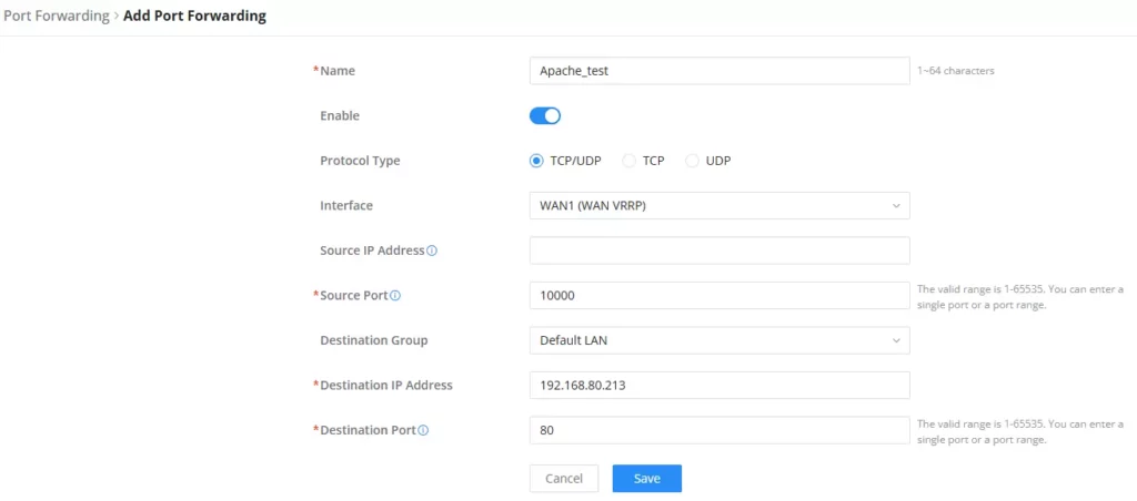 vrrp-port-forwarding - Documentation Center