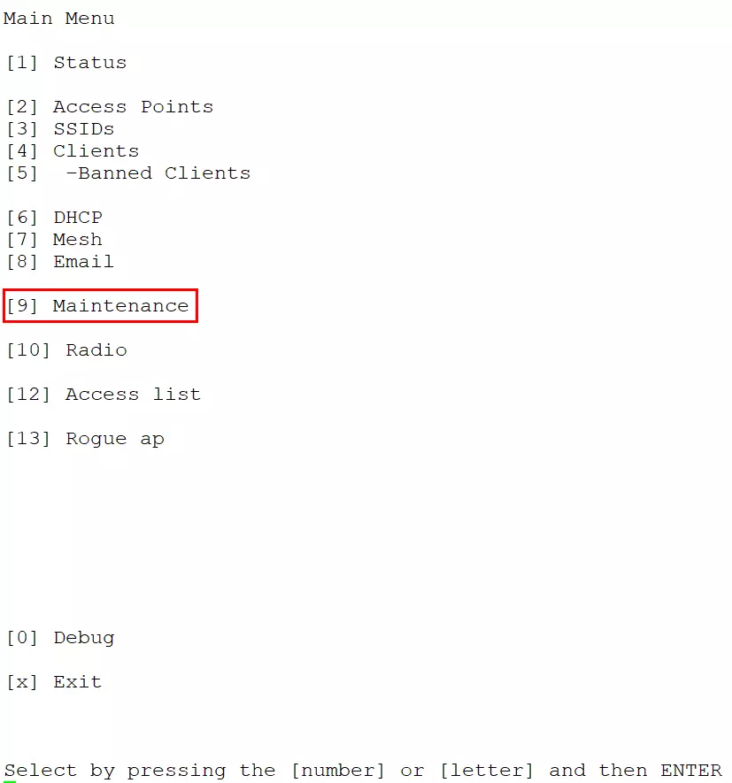gwn76xx-ssh-menu - Documentation Center