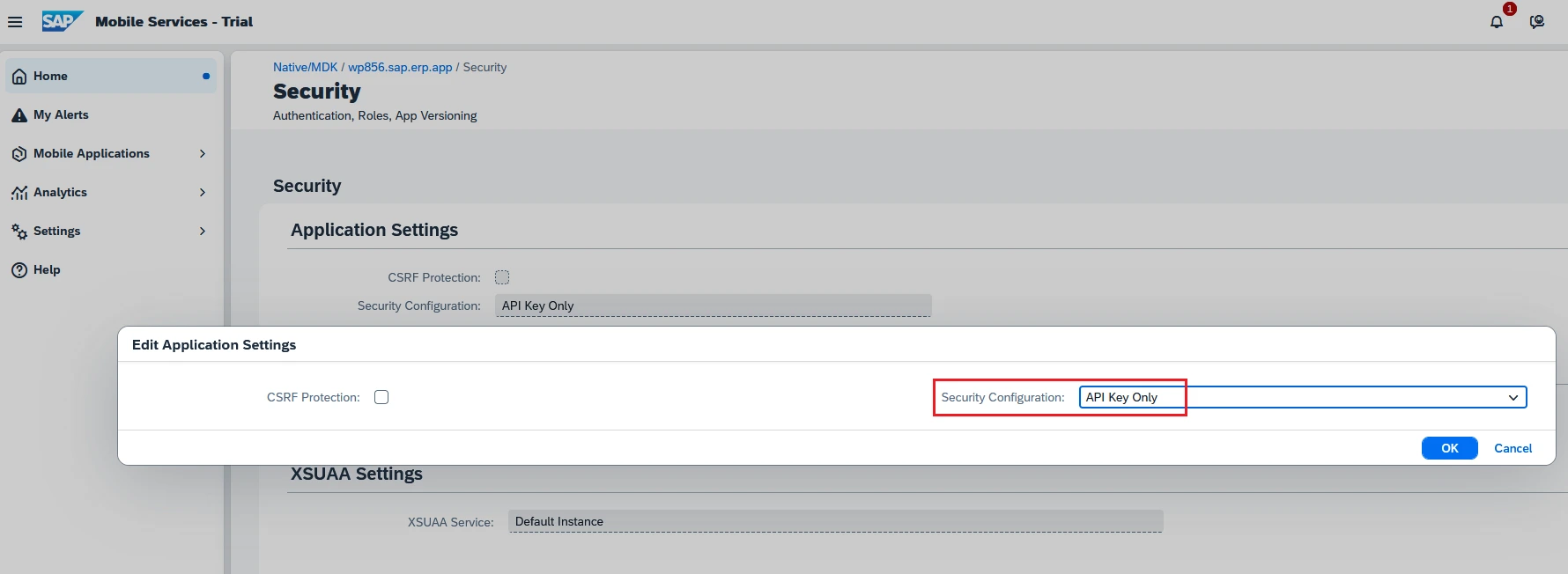 App Security Configuration - Documentation Center