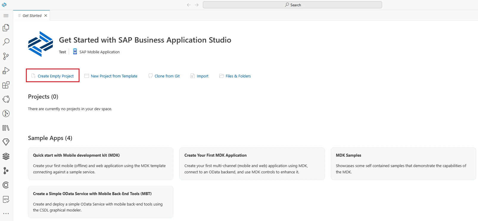 Create a new project - Documentation Center