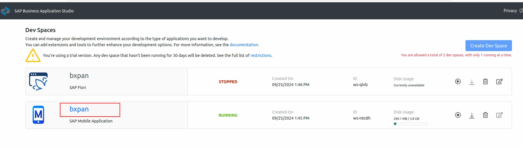 Dev Spaces - Documentation Center