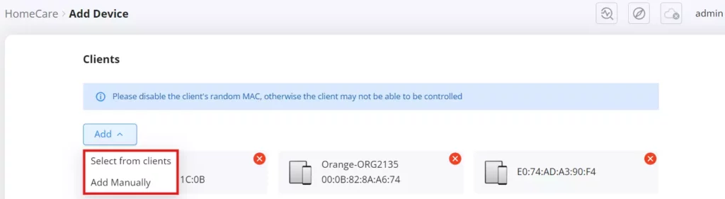 step-4-add-device-client-from-clients-or-manually-mac-address - Documentation Center