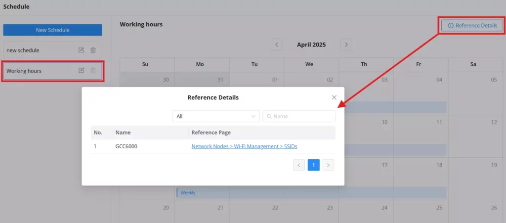 4-schedule-we-can-select-a-schedule-then-click-on-refrence-details-to-see-where-the-schedule-is-used-in-all-places - Documentation Center