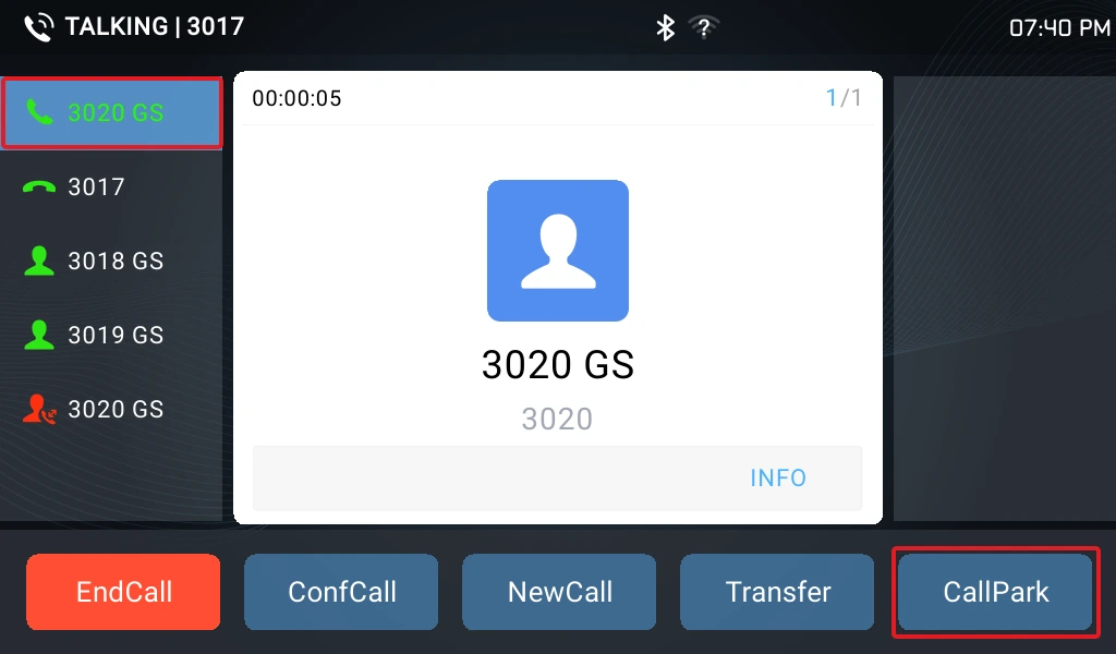 Call-Park-Softkey - Documentation Center