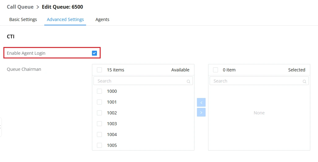 Enable Agent Login - Documentation Center