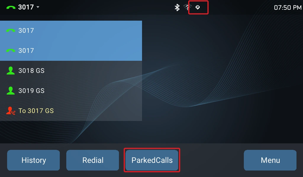 Parked Calls Idle Screen - Documentation Center