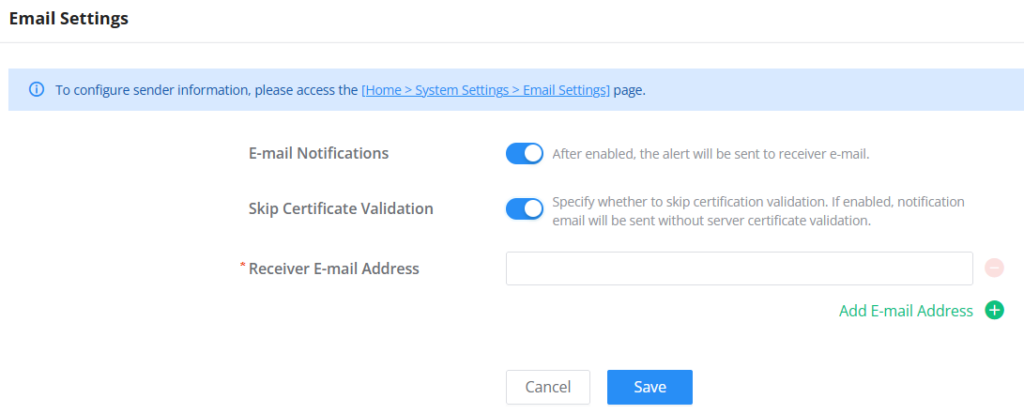 email-settings - Documentation Center