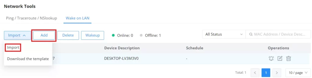 part 1 to add a target computer click on add button or import a csv file list download the template first for the first time - Documentation Center