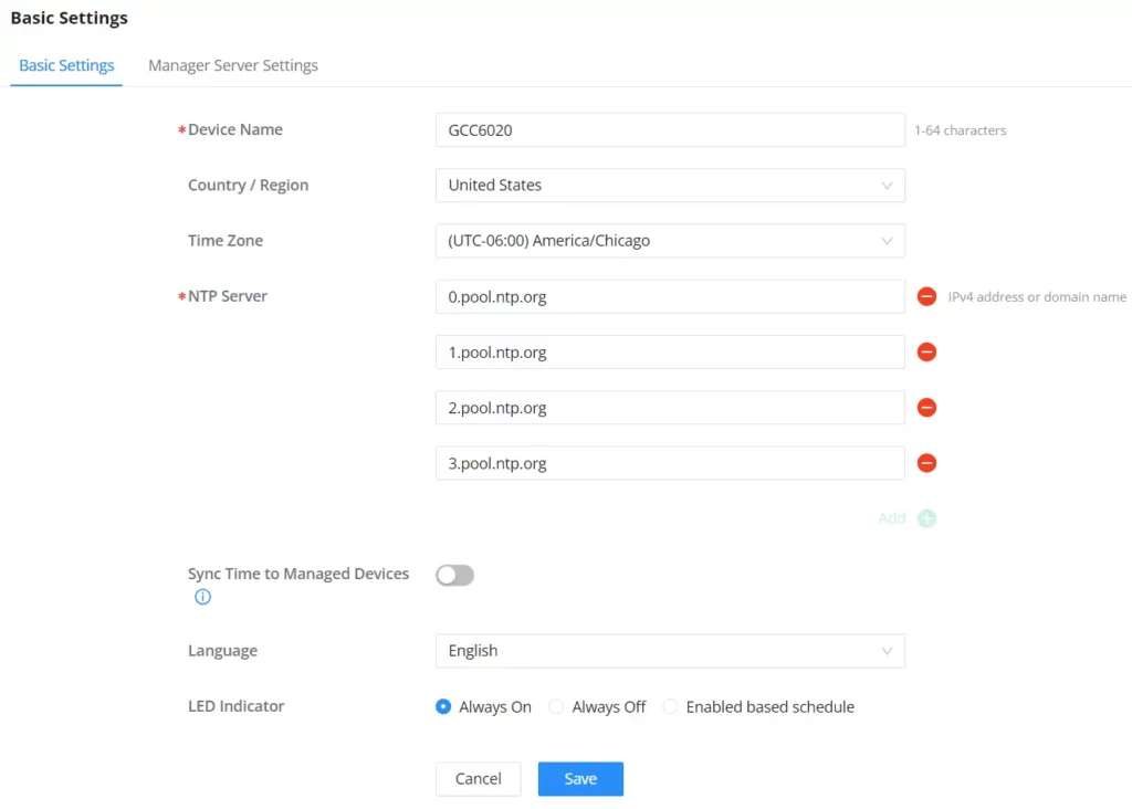Basic Settings - Documentation Center
