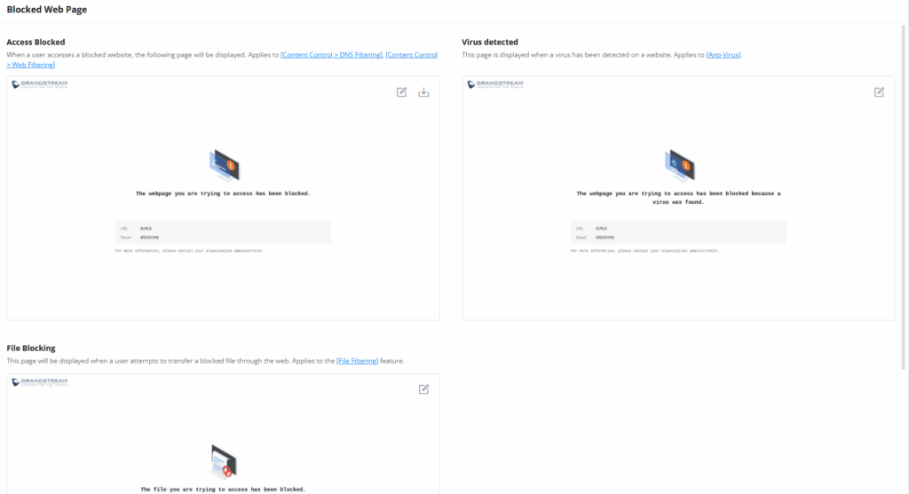 Blocked web page message - Documentation Center
