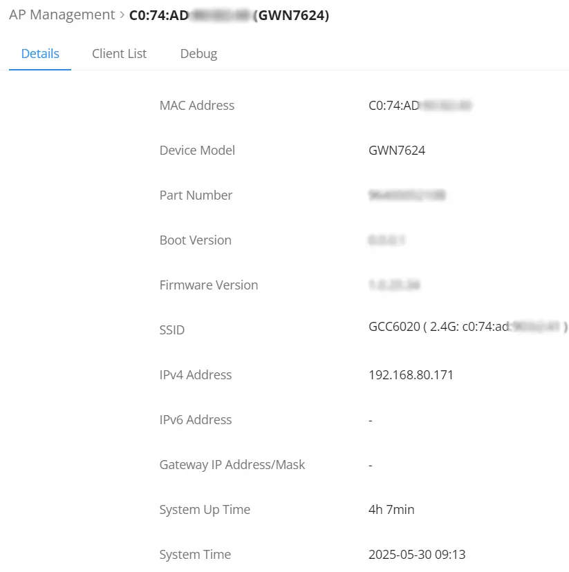 Device info AP example - Documentation Center