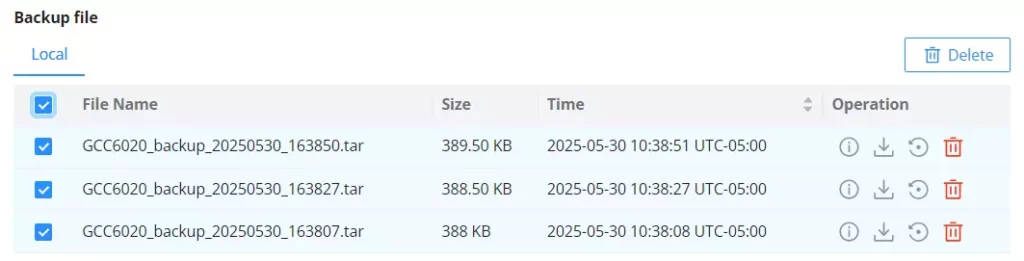 GCC back up file - Documentation Center