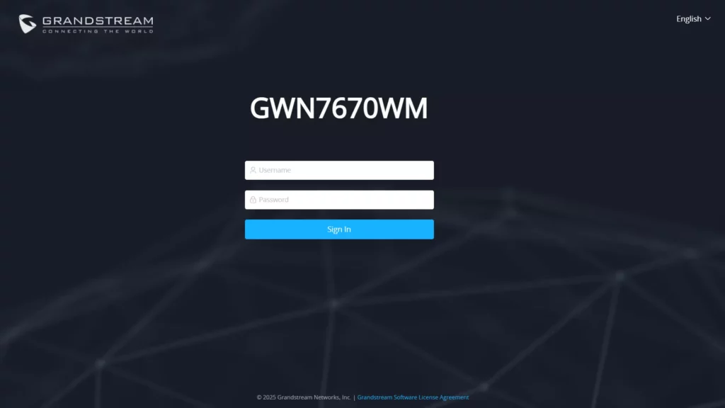 GWN7670WM login page - Documentation Center