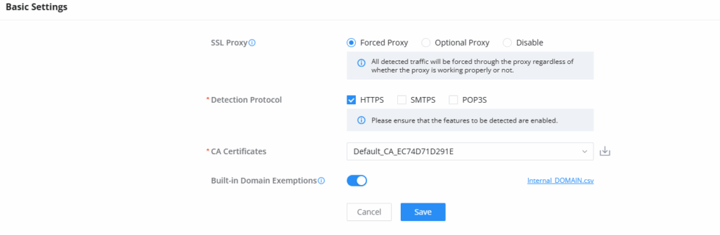 basic settings ssl - Documentation Center