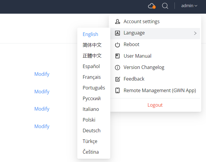 change language - Documentation Center