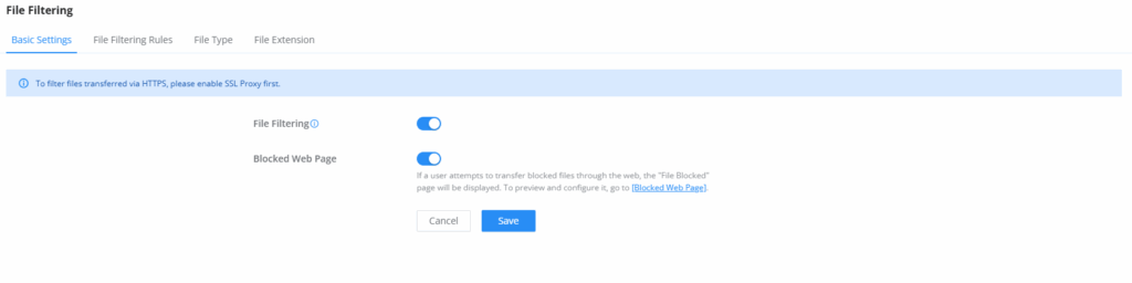 file transfer basic settings - Documentation Center