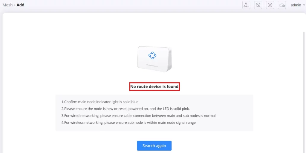 Mesh - no router is found - Documentation Center