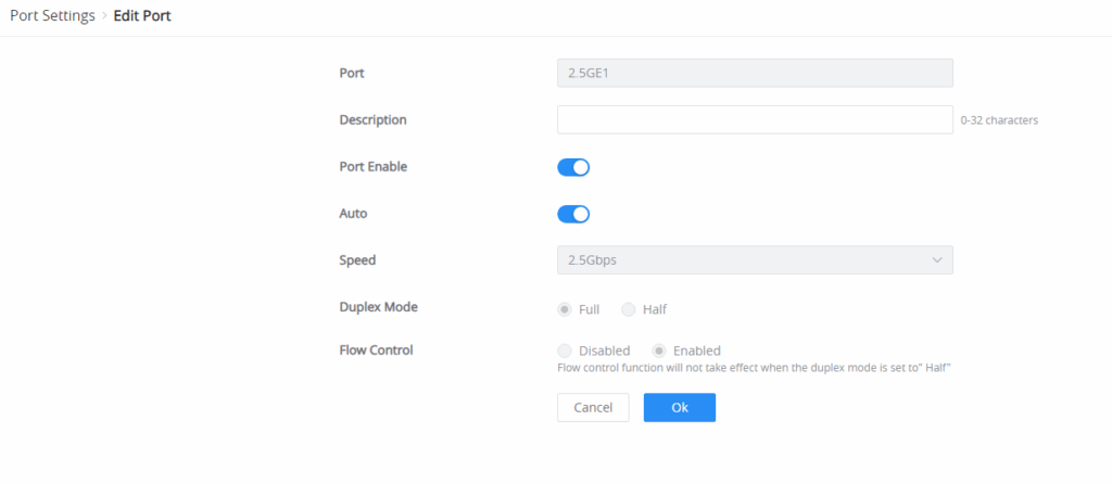 port info settings - Documentation Center