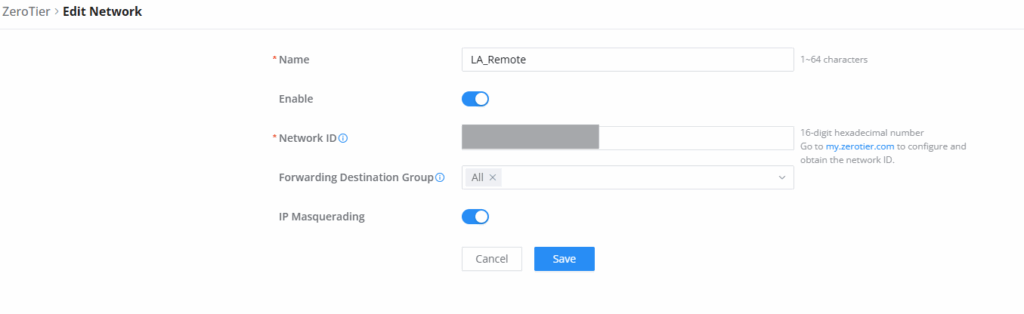 ADDING NETWORK ID - Documentation Center