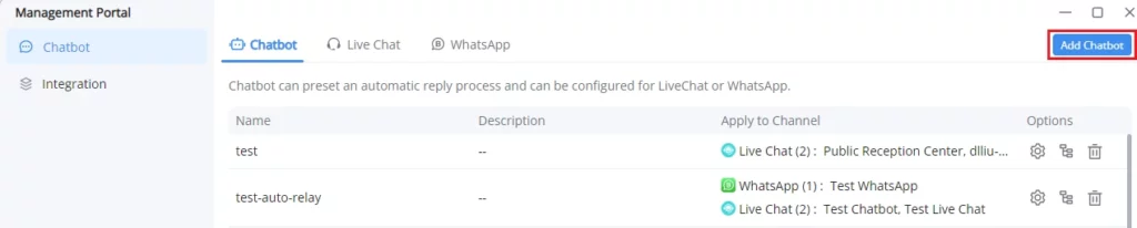 Add_Chatbot - Documentation Center