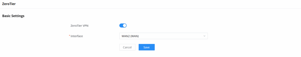 zerotier_Basic Settings - Documentation Center